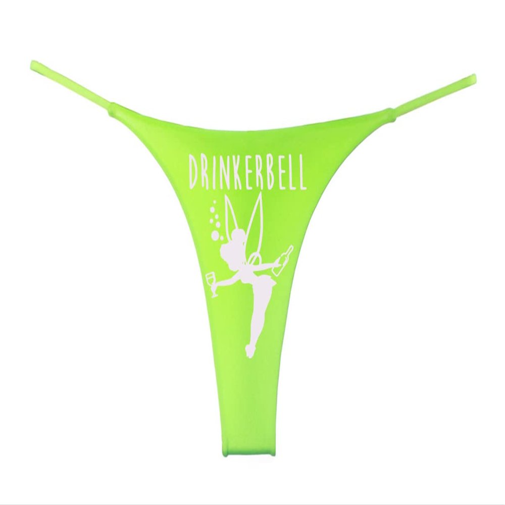 Southern Sisters Novelty Drinkerbell Fairy Funny St Pattys Day G String Thong XL Green