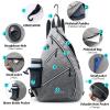 ZOEA Pickleball Bag, Sport Pickleball Sling Bag for Women Man, Adjustable Pickleball Backpack with Fence Hook Water Bottle Holder, Fits 4 Paddles and All Your Other Gear (White Grey) view 4