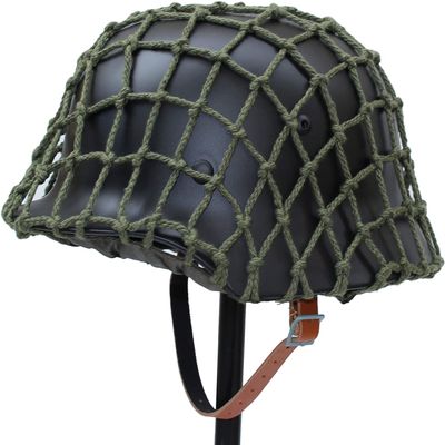 Aifordge WW2 WWII German Elite Wh Army with Net Cover Steel Material M35 M1935 Steel Helmet Stahlhelm Black Green Color