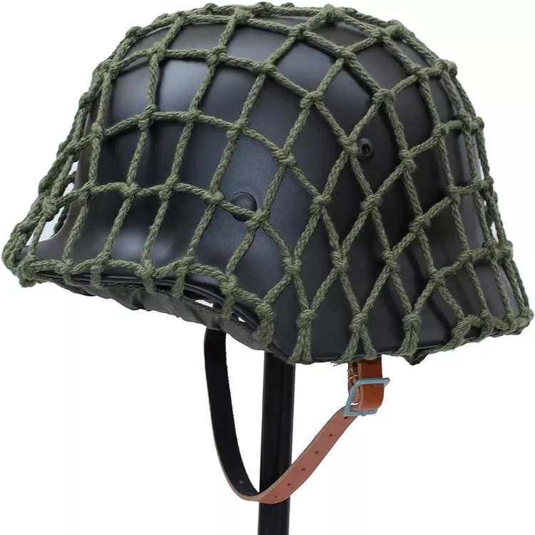 Aifordge WW2 WWII German Elite Wh Army with Net Cover Steel Material M35 M1935 Steel Helmet Stahlhelm Black Green Color
