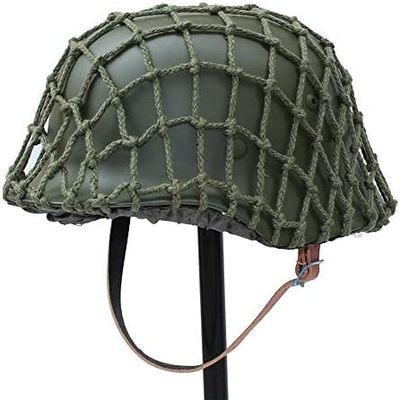 Aifordge WW2 WWII German Elite Wh Army with Net Cover Steel Material M35 M1935 Steel Helmet Stahlhelm Black Green Color