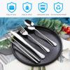 10PCS Portable Silverware Set with Case, Lengnoyp Travel Camping Utensils Set, Premium Stainless Steel Travel Cutlery Set, Reusable Safe Flatware Sets for Lunch Box/Workplace/Students, Silver view 3