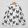 Boston Terriers Women's Shirts Long Sleeve Button Down Loose Blouses T-Shirt Tops XL view 3