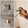 European Trophy Mount Plaque Skull Hanger Kit, USA Flag Game Display Wooden Deer Hanger Base Wall Mount and Mount Taxidermy Antlers Skull Home Outdoor Decor view 2