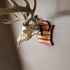 European Trophy Mount Plaque Skull Hanger Kit, USA Flag Game Display Wooden Deer Hanger Base Wall Mount and Mount Taxidermy Antlers Skull Home Outdoor Decor view 3