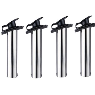 4 Pcs Stainless Steel Fishing Rod Holders, Heavy Duty Flush Mount Sunshine Resistant Rod Holders for Marine Yacht Boat (30)