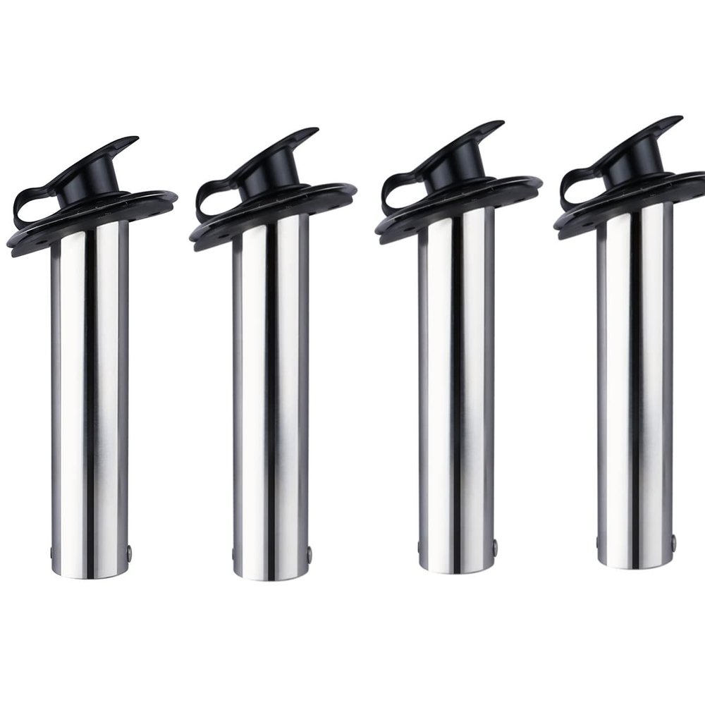 4 Pcs Stainless Steel Fishing Rod Holders, Heavy Duty Flush Mount Sunshine Resistant Rod Holders for Marine Yacht Boat (30)