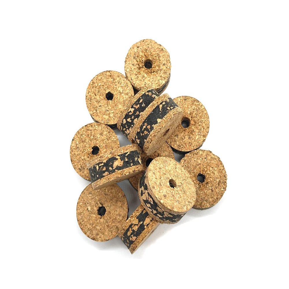 Custom Rod Building Cork Rings, 1.25" or 1.5" x .5', 1/4" Bore, 50 Pack,