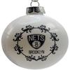 Licensed NBA Large 3-1/4" Classic White Glass Ball Ornament, Sports Collectors Series (Brooklyn Nets) view 1