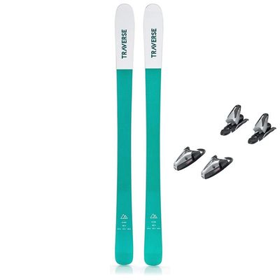 Traverse Ether Blem Downhill Skis & Tyrolia Superlight 10.0 Bindings Mounted Package Combo Set (300-335mm Bindings Sole Size Range, 188cm Ether Blem Skis)