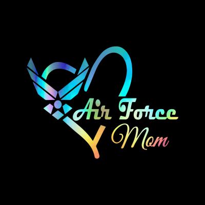 2 Pack Air Force Mom Decal Vinyl Sticker Auto Car Truck Wall Laptop | Holographic | 6" x 4"