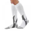 Sport Compression Socks Men & Women, 20-30 mmHg Graduated Knee High Stocking for Running Marathon, Basketball, Varicose Veins, Nursing L/XL- WHITE view 1