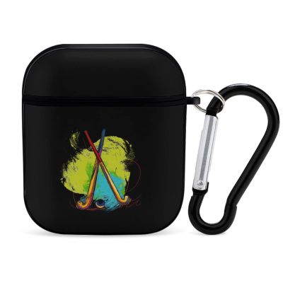 Field Hockey Headphone Case Cover Protective Hard Case Carrying Case with Keychain Compatible with AirPods
