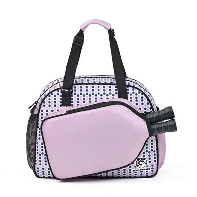 Boulder Bee Pickleball Bags, PickleBall Tote Bag for Women, Womens Hand/Shoulder Gym Bag w Water Bottle Holder, With Pickleball Racquet/Paddle Holder (Pink Done)