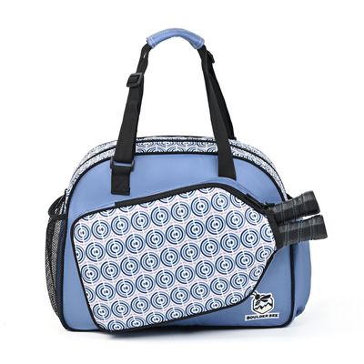 Boulder Bee Pickleball Bags, PickleBall Tote Bag for Women, Womens Hand/Shoulder Gym Bag w Water Bottle Holder, With Pickleball Racquet/Paddle Holder (Blue Circle)