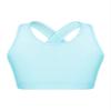 Hedmy Kids Girls Stretch Sports Bra Girls Training Bra Crop Tank Top Cami for Children Racer Back Top Vest Light Blue 6 Years view 1
