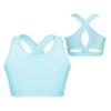 Hedmy Kids Girls Stretch Sports Bra Girls Training Bra Crop Tank Top Cami for Children Racer Back Top Vest Light Blue 6 Years view 2