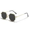 HCHES Polygon Sunglasses Men Vintage Octagon Metal Sunglasses Women Goggle Sun Glasses Men Gafas De Sol UV400,C01 Gold Black,One size view 1