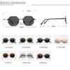 HCHES Polygon Sunglasses Men Vintage Octagon Metal Sunglasses Women Goggle Sun Glasses Men Gafas De Sol UV400,C01 Gold Black,One size view 2