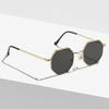 HCHES Polygon Sunglasses Men Vintage Octagon Metal Sunglasses Women Goggle Sun Glasses Men Gafas De Sol UV400,C01 Gold Black,One size view 3