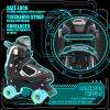 MammyGol Roller Skates for Boys Girls, 4 Sizes Adjustable Quad Skates for Kids with All Light up Wheels, Full Protection for Toddler's Indoor and Outdoor Play Black Size 10C 11C 12C 13C view 3