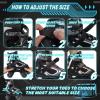 MammyGol Roller Skates for Boys Girls, 4 Sizes Adjustable Quad Skates for Kids with All Light up Wheels, Full Protection for Toddler's Indoor and Outdoor Play Black Size 10C 11C 12C 13C view 4