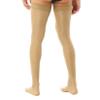 Zaldita Men's Sissy Thin Silk Shiny Oil Stocking Stretchy See-through Thigh High Socks Nightwear Nude One Size view 2