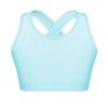 Moggemol Kids Girls Basic Sports Bra Sleeveless Crisscross Keyhole Back Crop Top for Dance/Yoga/Running Lightblue 4 view 1