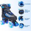 MammyGol Roller Skates for Kids Boys Girls, Adjustable Quad Skates with Light Up Wheels for Toddler Little Kids Ages 6-12 Size 9C 10C 12C, Beginners Outdoor Sports, Blue view 3