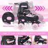 MammyGol Roller Skates for Kids Boys Girls, Adjustable Quad Skates with Light Up Wheels for Toddler Little Kids Ages 6-12 Size 9C 10C 11C 12C, Beginners Outdoor Sports, Pink view 4