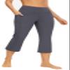 AFITNE Capri Pants for Women Bootcut Yoga Pants with Pockets High Waisted Flare Workout Bootleg Yoga Crop Flared Athletic Gym Pants Grey - S view 2