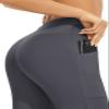 AFITNE Capri Pants for Women Bootcut Yoga Pants with Pockets High Waisted Flare Workout Bootleg Yoga Crop Flared Athletic Gym Pants Grey - S view 3