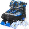 MammyGol Roller Skates for Kids Boys Girls, Adjustable Quad Skates with Light Up Wheels for Toddler Big Kids Ages 6-12 Size 3 4 5 6, Beginners Outdoor Sports view 1