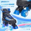 MammyGol Roller Skates for Kids Boys Girls, Adjustable Quad Skates with Light Up Wheels for Toddler Big Kids Ages 6-12 Size 3 4 5 6, Beginners Outdoor Sports view 2