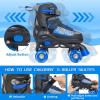 MammyGol Roller Skates for Kids Boys Girls, Adjustable Quad Skates with Light Up Wheels for Toddler Big Kids Ages 6-12 Size 3 4 5 6, Beginners Outdoor Sports view 4