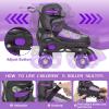 MammyGol Roller Skates for Kids Boys Girls, Adjustable Quad Skates with Light Up Wheels for Toddler Little Kids Ages 6-12 Size 9C 10C 12C, Beginners Outdoor Sports, Purple view 4