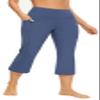 AFITNE Capri Pants for Women Bootcut Yoga Pants with Pockets High Waisted Flare Workout Bootleg Yoga Crop Flared Athletic Gym Pants Sky Blue - XS view 2