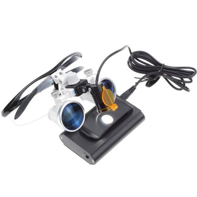 DOC.ROYAL 004 3.5X 420mm Loupes manifying Glasses White Cone+ 3W Head Lamp Filter with Cloths Bag (BLSCK)