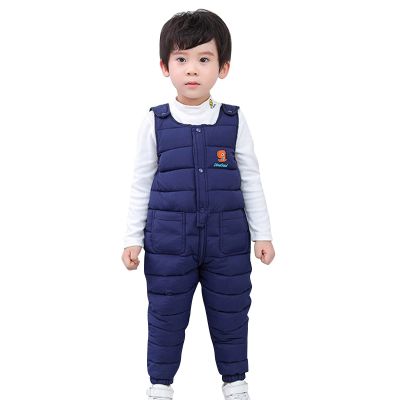 Kids Snow Bib Overalls Winter Warm Snow Pants Insulated Skiing Bibs for Girls & Boys 1-5 Years (Dark Blue, 3-4 Years)
