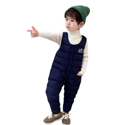 Baby Toddlers Snow Bib Overalls Winter Warm Pants Thicken Skiing Bibs for Girls & Boys 1-5 Years (Navy, 4-5 Years)