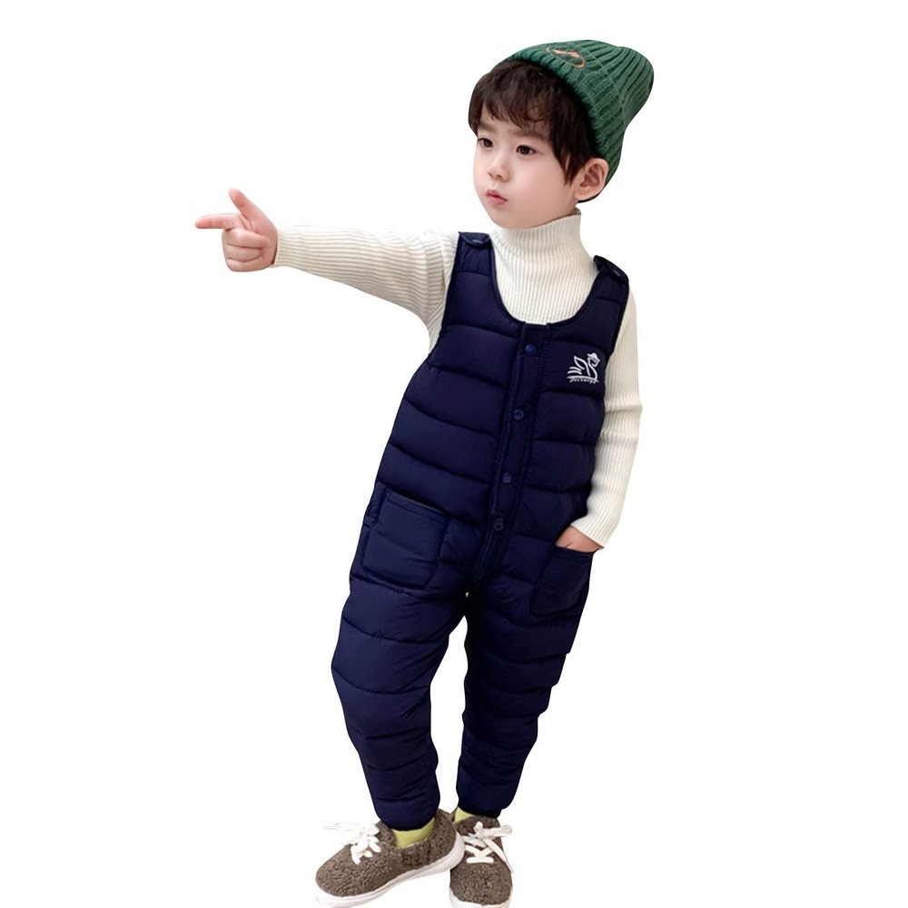 Baby Toddlers Snow Bib Overalls Winter Warm Pants Thicken Skiing Bibs for Girls & Boys 1-5 Years (Navy, 4-5 Years)