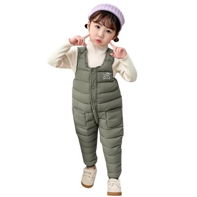 Baby Toddlers Snow Bib Overalls Winter Warm Pants Thicken Skiing Bibs for Girls & Boys 1-5 Years (Green, 3-4 Years)