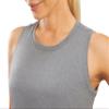 Workout Tops for Women Crop Sleeveless Workout Shirts for Women Athletic Running Yoga Tank Top for Women Light Grey view 4