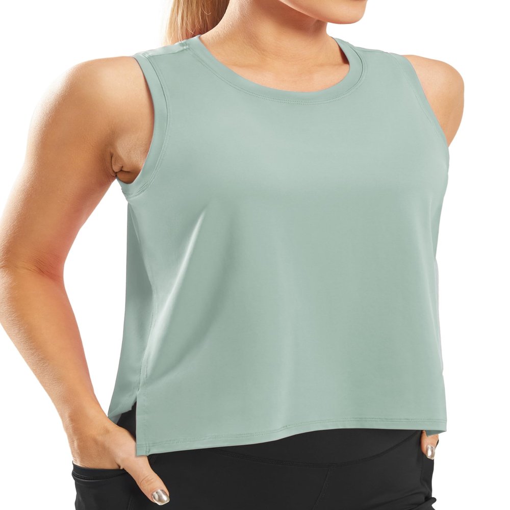 Workout Tops for Women Crop Sleeveless Workout Shirts for Women Athletic Running Yoga Tank Top for Women