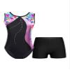YEAHDOR Girls Dance Leotard Shiny Metallic Patchwork Gymnastic Leotard with Shorts Set 4-16Y Colorful Heart 3-4 Years view 1