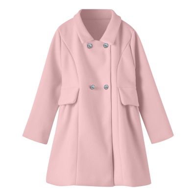 Girls' Long Cardigan Coat, Toddler Girls Coat Winter Windproof Thicken Jacket Kids Warm Fleece (Pink-C, 1-2 Years)