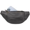 Black Genuine Leather Fanny Pack Large Multi Zippered Waist Bag Design Hip Purse view 4