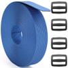 DEYACE 2 Inch Nylon Webbing Strap with Plastic Tri-Glide Slide Clips, 10 25 50 Yards Heavy Duty Nylon Strapping for Indoor or Outdoor Gear, DIY Crafting, Repairing (Blue, 2" x 50 Yards) view 1