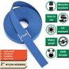 DEYACE 2 Inch Nylon Webbing Strap with Plastic Tri-Glide Slide Clips, 10 25 50 Yards Heavy Duty Nylon Strapping for Indoor or Outdoor Gear, DIY Crafting, Repairing (Blue, 2" x 50 Yards) view 2
