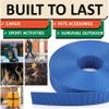 DEYACE 2 Inch Nylon Webbing Strap with Plastic Tri-Glide Slide Clips, 10 25 50 Yards Heavy Duty Nylon Strapping for Indoor or Outdoor Gear, DIY Crafting, Repairing (Blue, 2" x 50 Yards) view 3